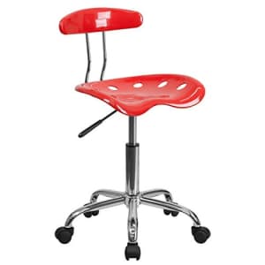 Flash Furniture Vibrant Cherry Tomato and Chrome Swivel Task Office Chair with Tractor Seat for $56