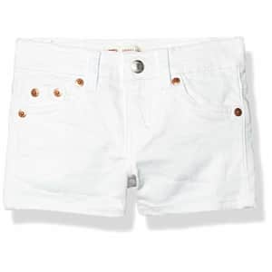 Levi's Girls' Denim Shorty Shorts, White Snow, 6 for $13