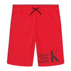 Calvin Klein Boys' Knit Jogger Short, Racing Red Horizontal, 14-16 for $13