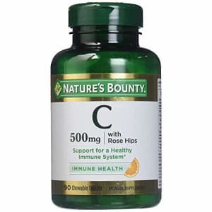 Nature's Bounty Vitamin C 500 mg with Rose Hips Chewable Tablets, Orange Flavor 90 ea (Pack of 2) for $8