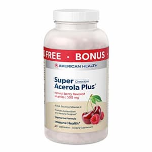 American Health Super Acerola Plus Chewable Wafers - Provides Antioxidant & Immune Support- Natural for $34