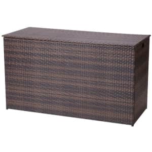 Peaktop 154-Gal Wicker Patio Storage Box for $100 Peaktop 154-Gal Wicker Patio Storage Box for $100
