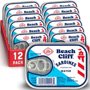 Beach Cliff Wild Caught Sardines 3.75-oz. Cans 12-Pack for $11 via Sub & Save