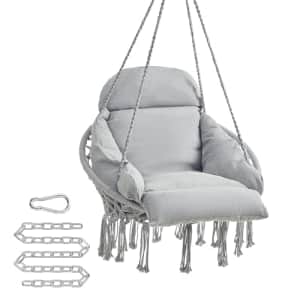 SONGMICS Hanging Chair, Hammock Chair with Large, Thick Cushion, Boho Swing Chair for Bedroom, for $72