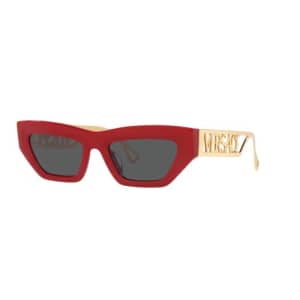 Versace Woman Sunglasses Red Frame, Dark Grey Lenses, 53MM for $101