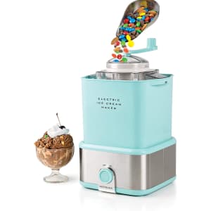 Nostalgia 2-Qt. Electric Ice Cream Maker w/ Candy Crusher for $45