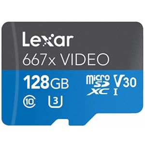 Lexar Professional 667x Video 128GB microSDXC UHS-I Card (LSDMI128VBNA667A) for $18 Lexar Professional 667x Video 128GB microSDXC UHS-I Card (LSDMI128VBNA667A) for $18