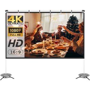 Wewatch 100" Portable Projector Screen with Stand for $55