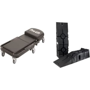 Pro-LifT 40" Foldable Z Creeper w/ FloTool RhinoRamps Vehicle Ramp 2-Pack for $140