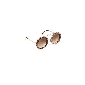 Dolce & Gabbana Women's Round Leo Sunglasses, Bordeaux Leo/Brown, One Size for $198