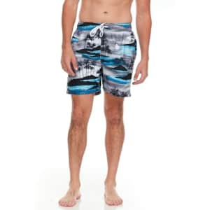 Kanu Surf Men's Havana Swim Trunks (Regular & Extended Sizes), Islands Black/Aqua, X-Large for $7