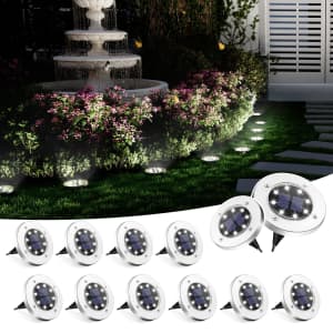 LED Solar Ground Light 12-Pack for $15 w/ Prime
