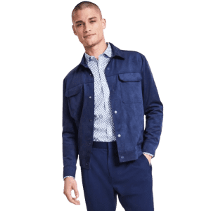Alfani Men's Regular-Fit Stretch Faux-Suede Chore Jacket for $21