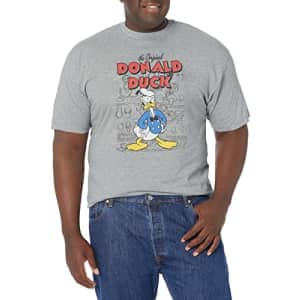 Disney Big & Tall Classic Mickey Original Donald Sketchbook Men's Tops Short Sleeve Tee Shirt, for $7
