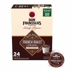 Don Francisco's French Dark Roast Coffee Pods - 24 Count - Recyclable Single-Serve Coffee Pods, for $14