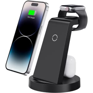 3 in 1 Charging Station for iPhone, Apple Watch & AirPods for $11