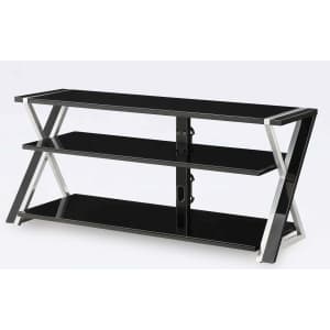 Whalen Furniture Tempered Glass TV Stand for 60" TVs for $64