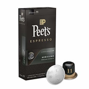 Peet's Coffee Espresso Capsules Nerissimo, Intensity 11, 10 Count Single Cup Coffee Pods Compatible for $7