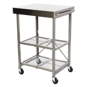 Origami Pro Stainless Steel Foldable Kitchen Cart for $165 Origami Pro Stainless Steel Foldable Kitchen Cart for $165