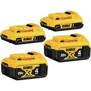 DeWalt 2Ah and 4Ah 20V MAX Battery 4-Pack for $149