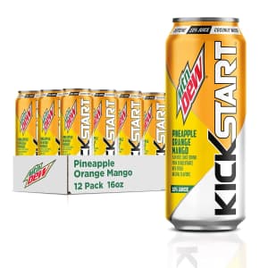 Mountain Dew Kickstart Pineapple Orange Mango 16-oz. Can 12-Pack for $11 via Sub & Save
