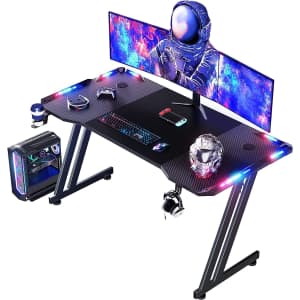 47" Gaming Desk with LED Lights for $54