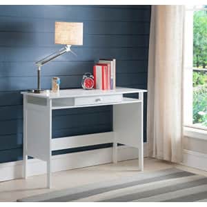 Kings Brand Furniture Home & Office Parsons Wood Desk with Drawer, White for $96