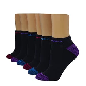 Champion Women's No Show Performance Socks, 6 and 12-Pair Packs Available, Black, 9-11 for $20