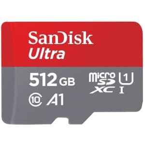 SanDisk 512GB Ultra UHS-I microSDXC Memory Card with Adapter for $64 SanDisk 512GB Ultra UHS-I microSDXC Memory Card with Adapter for $64