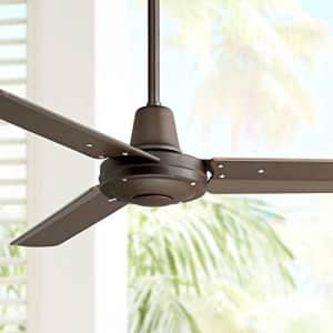 Casa Vieja 44" Plaza Industrial Outdoor Ceiling Fan with Remote Control Oil Rubbed Bronze Damp Rated for Patio for $100