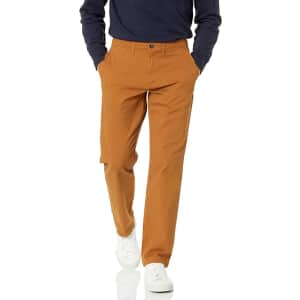 Amazon Essentials Men's Straight-Fit Casual Stretch Khaki Pants for $15
