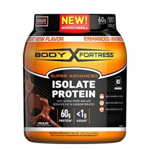 Body Fortress Super Advanced Whey Protein Isolate Powder, Gluten Free, Chocolate, 1.5 lbs for $37