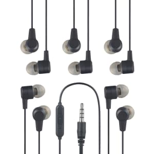 Onn Wired Earphones w/ Mic 5-Pack for $20