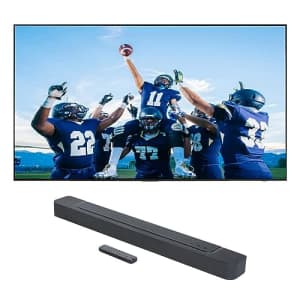 SAMSUNG QN55S90CAFXZA 55 Inch 4K OLED Smart TV with AI Upscaling with a BAR-300 5.0ch Soundbar with for $1,573