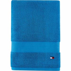 Tommy Hilfiger 100% Cotton Modern American Bath Towel, 30 x 54 inch, Swedish Blue for $20