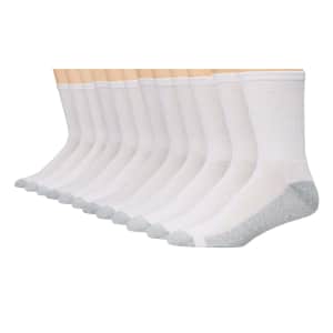 Hanes Men's Fresh IQ Crew Socks 12-Pair Pack for $19