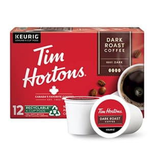 Tim Hortons Dark Roast Coffee, Single-Serve K-Cup Pods Compatible with Keurig Brewers, 12ct K-Cups for $15