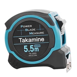 Takamine Metric Tape Measure, Self-Lock,Magnetic Hook,5.5m Power Blade Measure,Retractable for $17