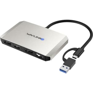 Wavlink USB-C and USB 3.0 to Dual 4K DisplayPort and HDMI Adapter for $40