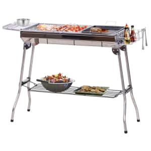 Outsunny Portable Folding Charcoal Grill for $43