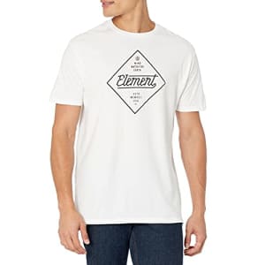 Element Men's Stadium Short Sleeve Tee Shirt, Optic White, S for $17