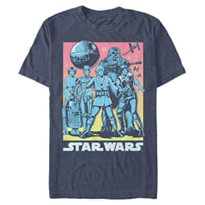 STAR WARS Big & Tall Rebels are Go Men's Tops Short Sleeve Tee Shirt, Navy Blue Heather, Large for $7