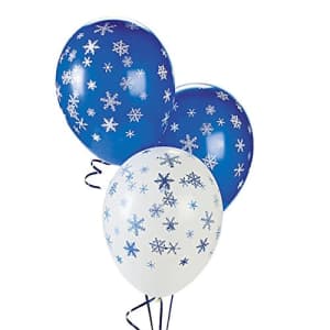 Fun Express Snowflake Latex Balloons Christmas Party Supplies & Decorations for $8