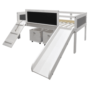 Donco Kids Art and Play Junior Low-Loft Twin Bed w/ Toy Boxes for $262 Donco Kids Art and Play Junior Low-Loft Twin Bed w/ Toy Boxes for $262