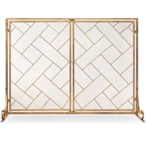 Best Choice Wrought Iron Fireplace Screen w/ Magnetic Doors for $56