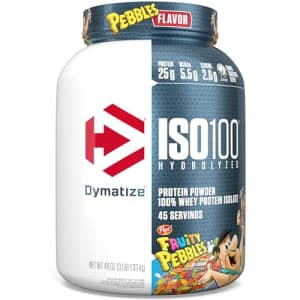 Dymatize ISO100 Hydrolyzed Protein Powder, 100% Whey Isolate, 25g of Protein, 5.5g BCAAs, Gluten for $55