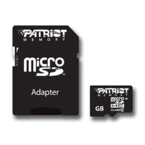 Patriot Signature 8 GB MicroSDHC Class 4 Flash Memory Card with Standard SD Adapter PSF8GMCSDHC43P for $5