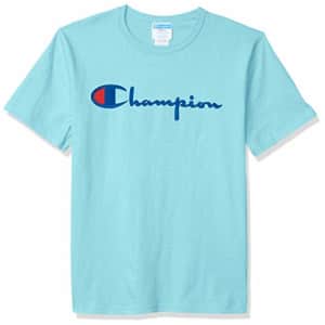 Champion Life Men's Classic Graphic Script T-Shirt, Blue Sky, Small for $20
