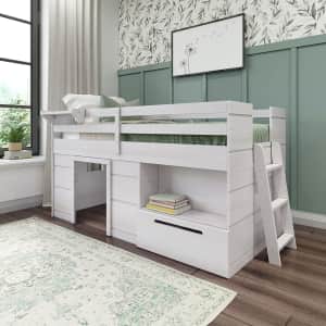Max & Lily Farmhouse Low Loft Twin Bed with Drawer for $388