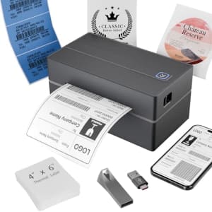 Nulltonex Bluetooth Thermal Shipping Label Printer for $31